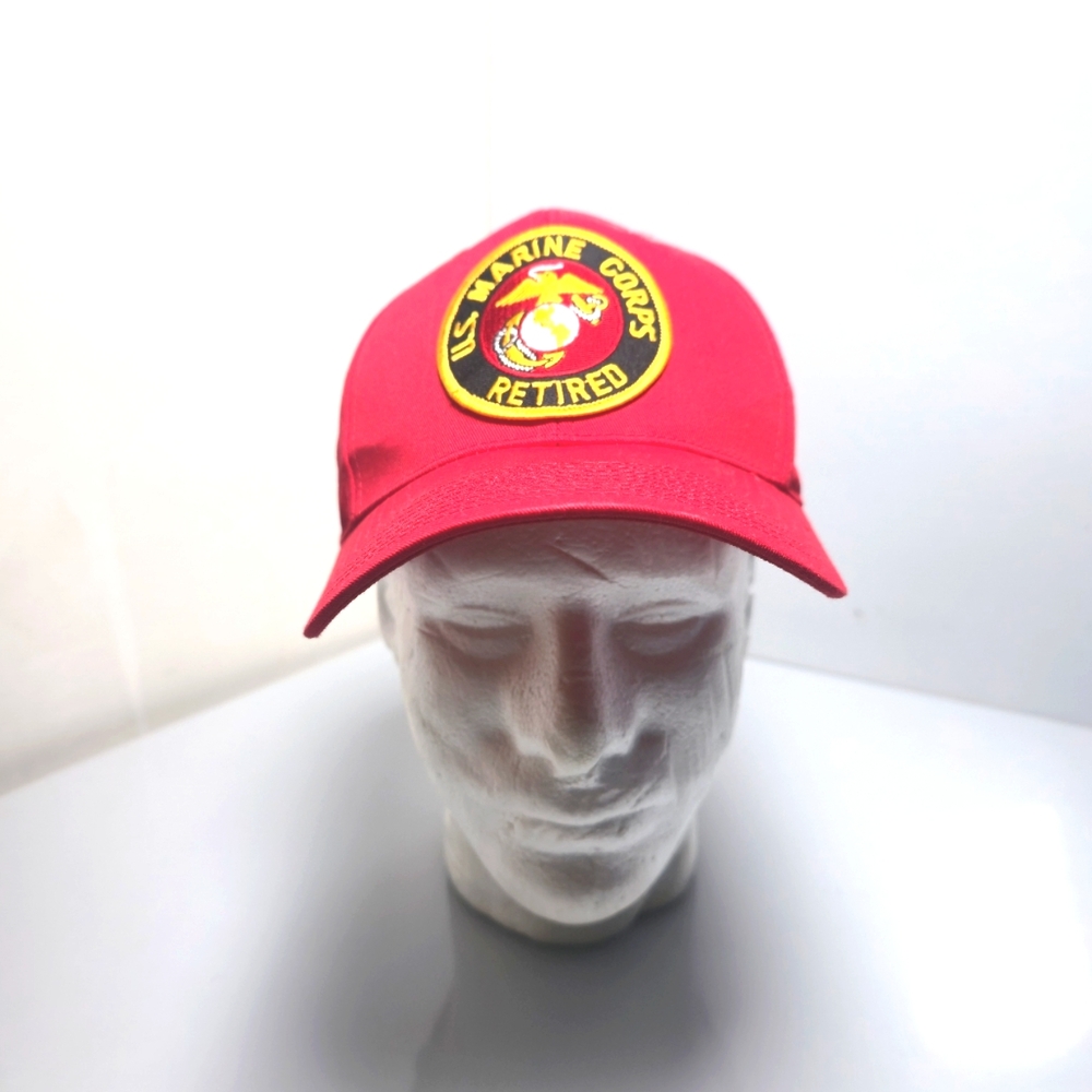US Marine Corps Retired Baseball Adjustable Backing Red Mens Cap